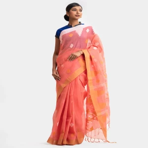 Pink Cotton Saree
